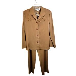 VTG NWT Nancy Michaels Brown career Business Work Pants & Shirt Women's Size 10